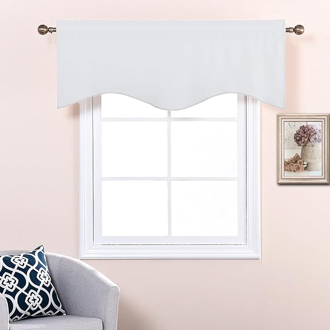 NICETOWN Bathroom Valances for Small Windows, Rod Pocket Elegant 52 inches by - Image 4