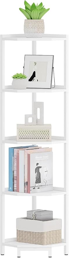 Hzuaneri Corner Shelf Stand, Corner Bookshelf, Storage Standing Shelf Unit - Image 8