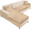NAISI Sectional Couch Cover 4 Pieces Velvet Separate Couch Cushion Covers L by NAISI