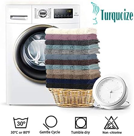 Turquoize Chenille Bath Rugs Non Slip Shaggy Extra Soft and Absorbent Area Rug - Image 7