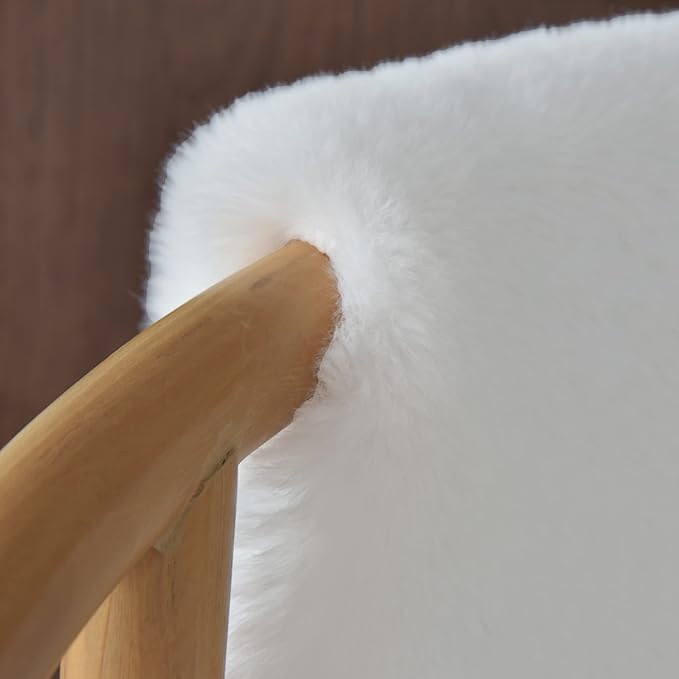 ORINOVA White Shaggy Bunny Fur Rugs - Image 6