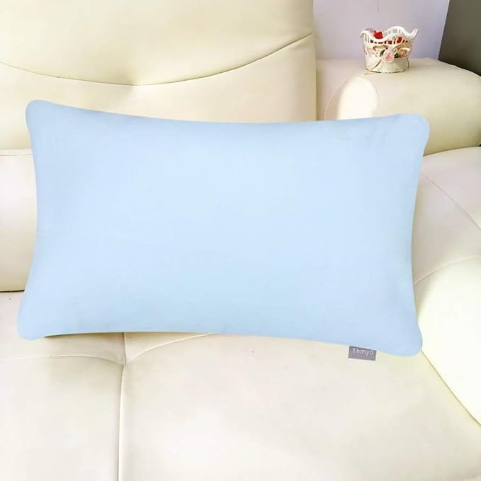 4-Pack 100% Cotton Lumbar Comfortable Solid Decorative Throw Pillow Case - Image 4