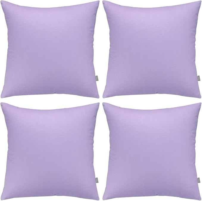 Thmyo 4-Pack 100% Cotton Comfortable Solid Decorative Throw Pillow Case Square by Thmyo
