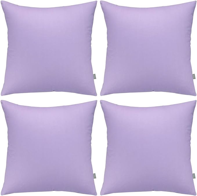4-Pack 100% Cotton Comfortable Solid Decorative Throw Pillow Case, Thmyo Square by Thmyo