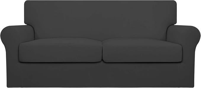 Easy-Going Oversized 3 Pieces Stretch Fleece Soft Loveseat Sofa Couch Cover by Easy-Going