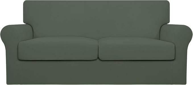 Easy-Going Oversized 3 Pieces Stretch Fleece Soft Loveseat Couch Cover by Easy-Going