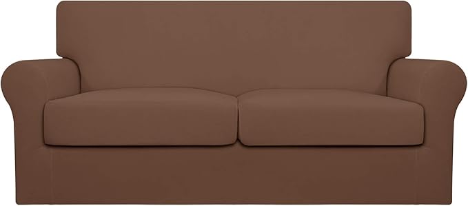 Easy-Going Oversized 3 Pieces Stretch Fleece Soft Loveseat Couch Cover by Easy-Going