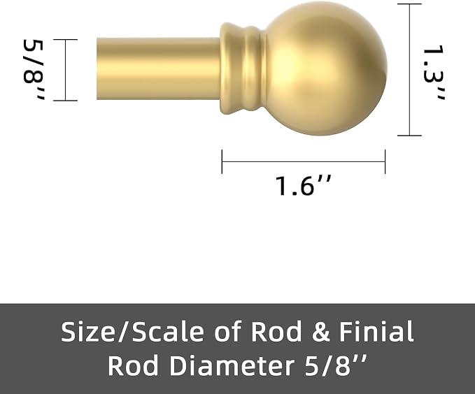 GXOACKJ Curtain Rods for windows 66-120 inch, 5/8 inch Decorative Gold Splicing - Image 5