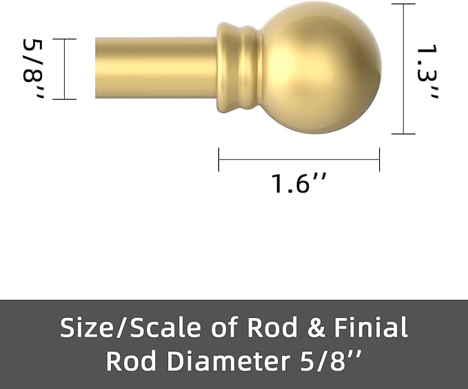GXOACKJ Curtain Rods for windows 28-78 inch, 5/8 inch Decorative Gold Splicing - Image 5