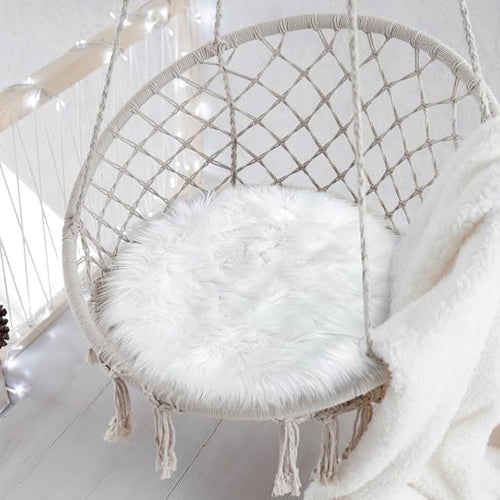15.7 Inch Mini Small Fur Rug Round by TENNOLA