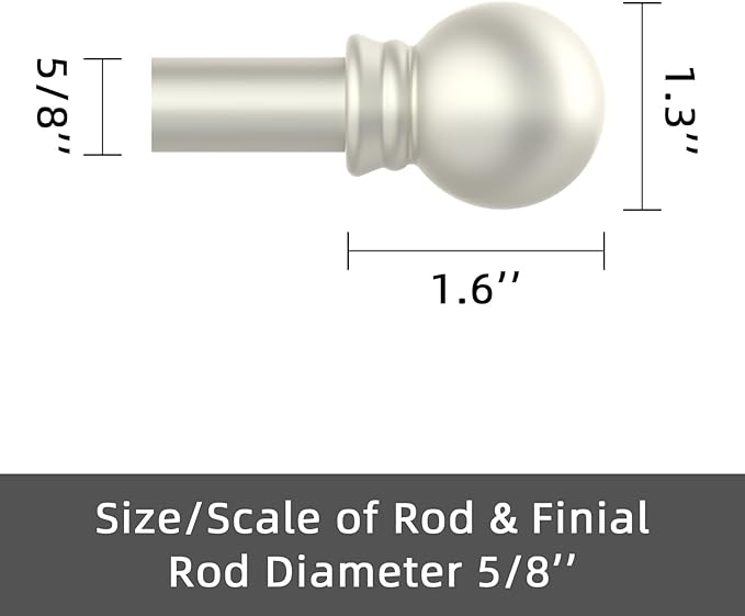 GXOACKJ Curtain Rods for windows 28-78 inch, 5/8 inch Decorative Nickel - Image 3