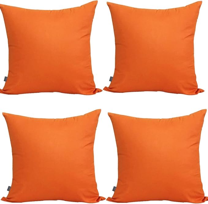 Thmyo 4-Pack 100% Cotton Comfortable Solid Decorative Throw Pillow Cases Square by Thmyo