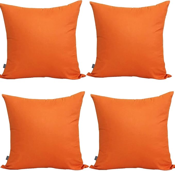 Thmyo 4-Pack 100% Cotton Comfortable Solid Decorative Throw Pillow Cases Square by Thmyo