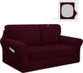 Easy-Going 5 Pieces Stretch Loveseat Cover Washable Loveseat Slipcover Set by Easy-Going