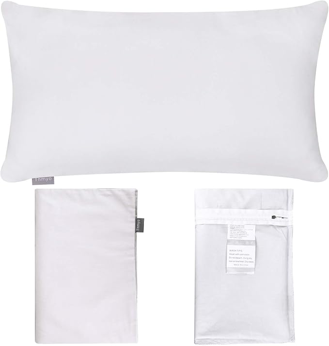 Thmyo 4-Pack 100% Cotton Lumbar Comfortable Solid Decorative Throw Pillow Case - Image 7