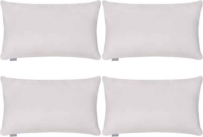 Thmyo 4-Pack 100% Cotton Lumbar Comfortable Solid Decorative Throw Pillow Case by Thmyo