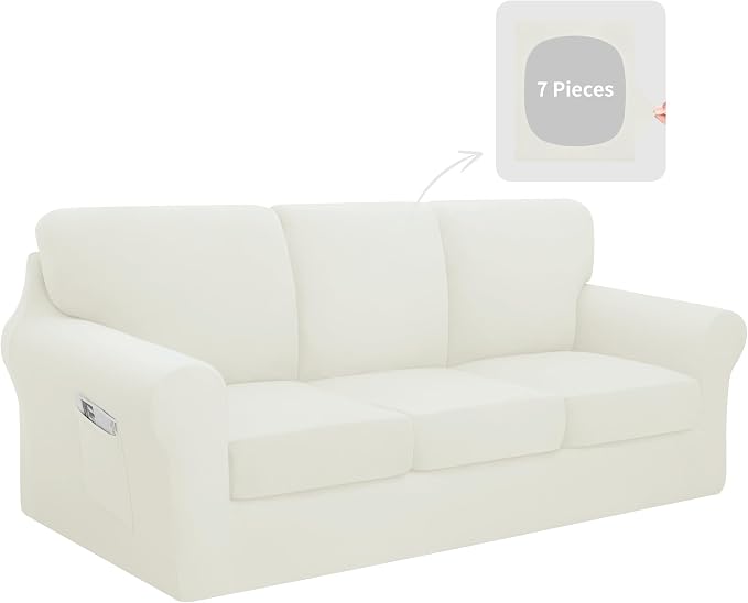 Easy-Going 7 Pieces Stretch Couch Cover Washable Sofa Cover Set by Easy-Going