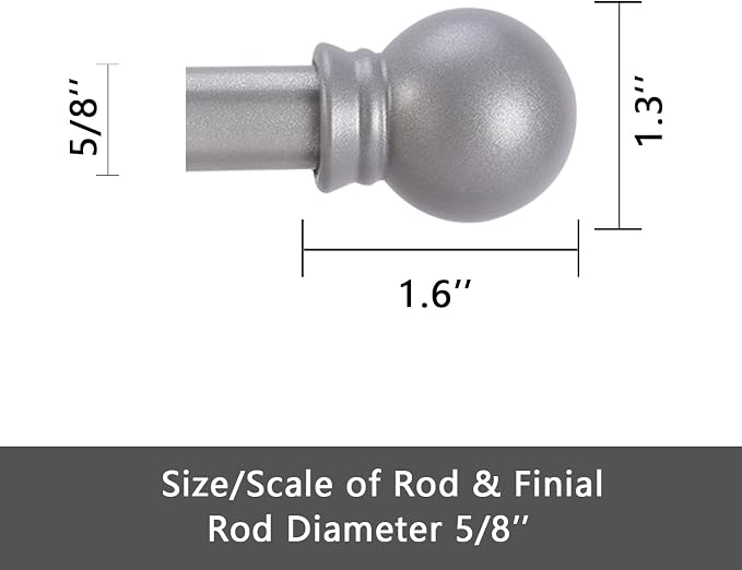 GXOACKJ Curtain Rods for windows 28-78 inch, 5/8 inch Decorative Silver - Image 5