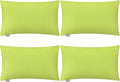 Thmyo 4-Pack 100% Cotton Lumbar Comfortable Solid Decorative Throw Pillow Case by Thmyo