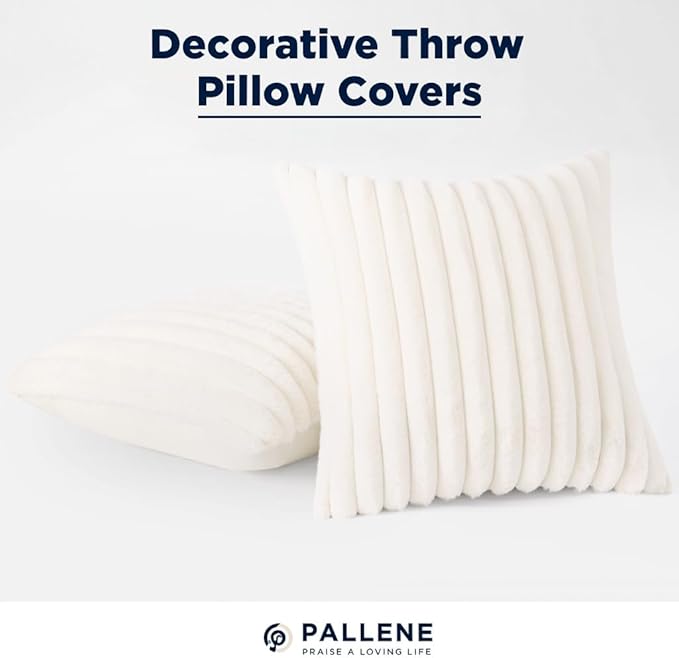 Pallene Faux Fur Plush Throw Pillow Covers 20x20 Set of 2, Luxury Soft Fluffy - Image 8