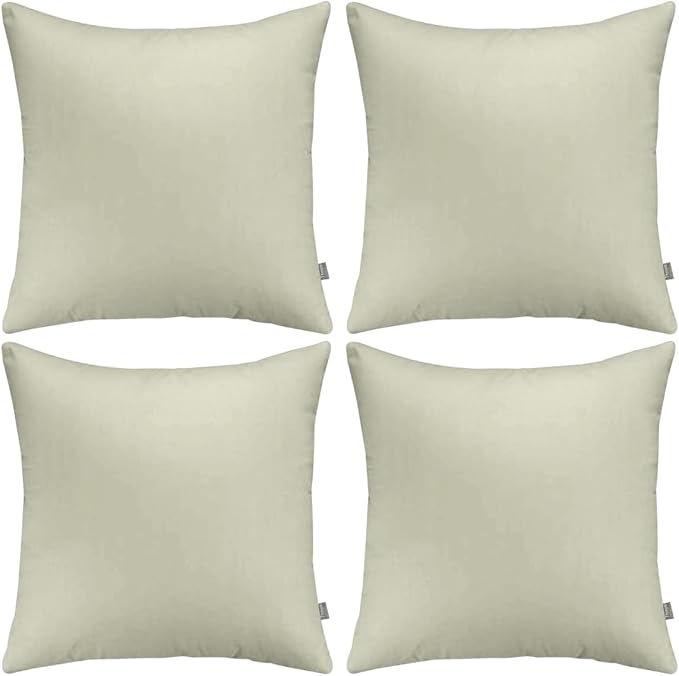 Thmyo 4-Pack 100% Cotton Comfortable Solid Decorative Throw Pillow Case Square by Thmyo
