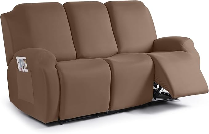 TAOCOCO Recliner Sofa Slipcover, 3 Pieces Polyester Fabric Stretch Sofa Covers by TAOCOCO