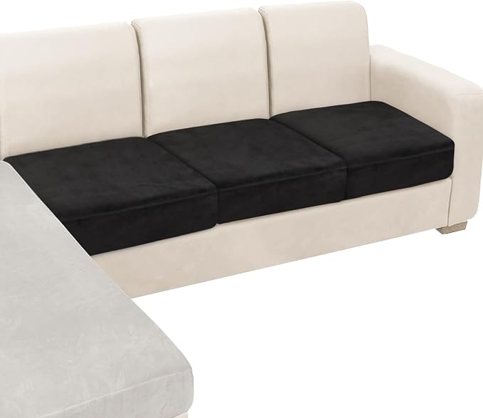NAISI Couch Cushion Covers 3 Pieces Velvet Stretch Sofa Seat Covers or Backrest by NAISI