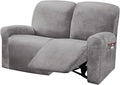ULTICOR Reclining Love Seat Slipcover, 6-Piece Velvet Stretch Loveseat by ULTICOR