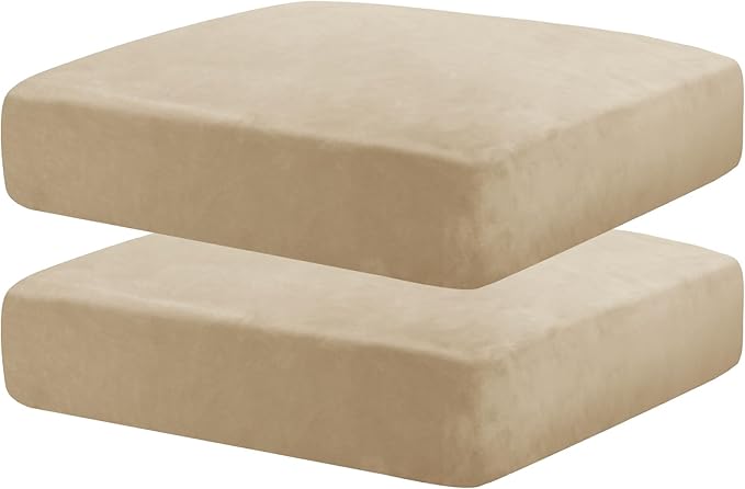 MAXIJIN Velvet Stretch Seat Cushion Covers Couch Cushion Cover by MAXIJIN