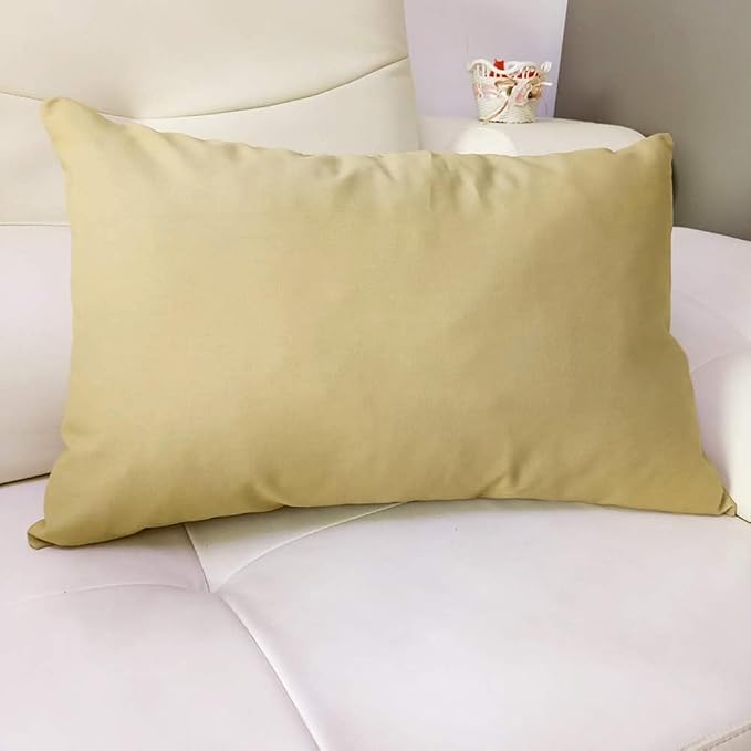 4-Pack 100% Cotton Lumbar Comfortable Solid Decorative Throw Pillow Case - Image 2