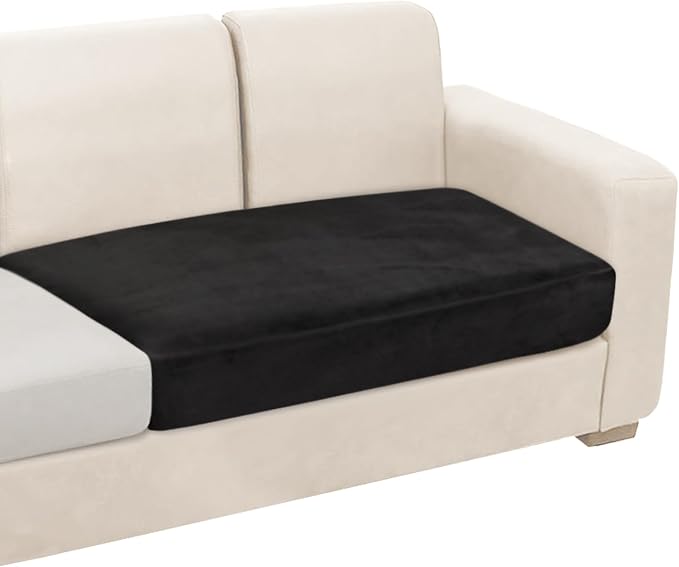 NAISI Couch Cushion Covers 1 Piece Velvet Stretch Loveseat Cover or 2 Seat Sofa by NAISI