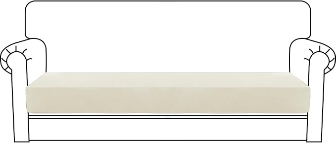 MAXIJIN Velvet Stretch Couch Cushion Covers Soft Sofa Cushion Cover Replacement by MAXIJIN