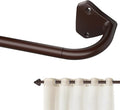 GXOACKJ Brown Curtain Rods for Windows 28 to 48 inch, 5/8 inch Adjustable Wrap by GXOACKJ