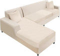 NAISI Sectional Couch Cover 4 Pieces Velvet Separate Couch Cushion Covers L by NAISI