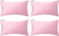 Thmyo 4-Pack 100% Cotton Lumbar Comfortable Solid Decorative Throw Pillow by Thmyo