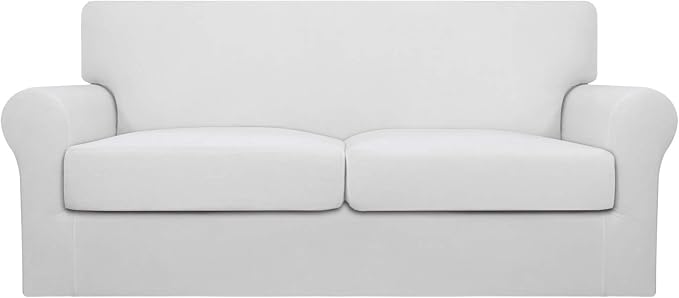 Easy-Going Oversized 3 Pieces Stretch Fleece Soft Loveseat Couch Cover by Easy-Going