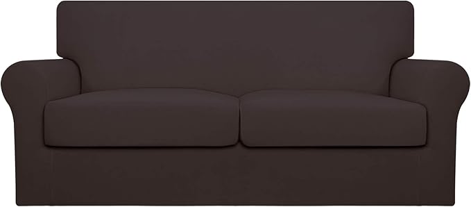 Easy-Going Oversized 3 Pieces Stretch Fleece Soft Loveseat Couch Cover by Easy-Going