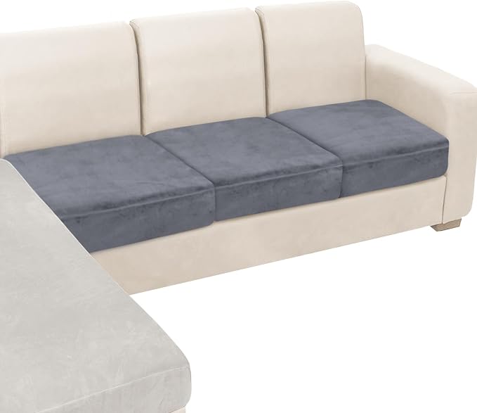 NAISI Couch Cushion Covers 3 Pieces Velvet Stretch Sofa Seat Covers or Backrest by NAISI