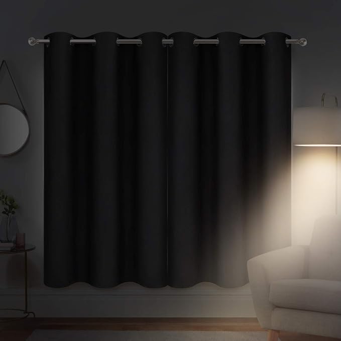 Diraysid Black Grommet Blackout Curtains - Image 6