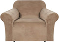 H.VERSAILTEX Stretch Velvet Armchair Cover Couch Covers 1 Cushion Chair by HVERSAILTEX
