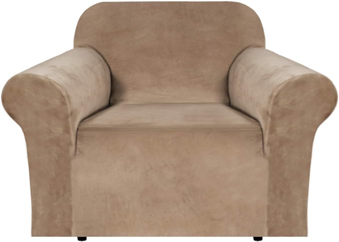 H.VERSAILTEX Stretch Velvet Armchair Cover Couch Covers 1 Cushion Chair by HVERSAILTEX