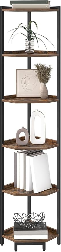Hzuaneri Corner Shelf Stand, Corner Bookshelf, Storage Standing Shelf Unit - Image 7