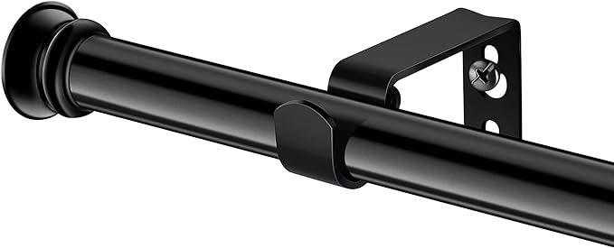Small Curtain Rods for Windows 30" to 45" 5/8 Inch Standard Decorative Black by Alskarhem