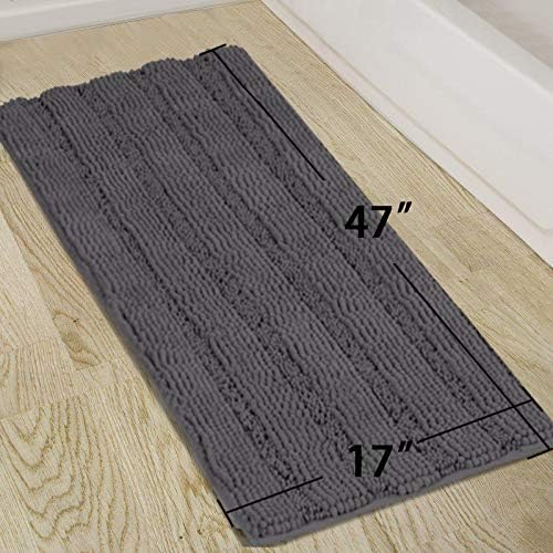 Turquoize Plush Chenille Bath Rug, Water Absorbent & Soft, - Image 5