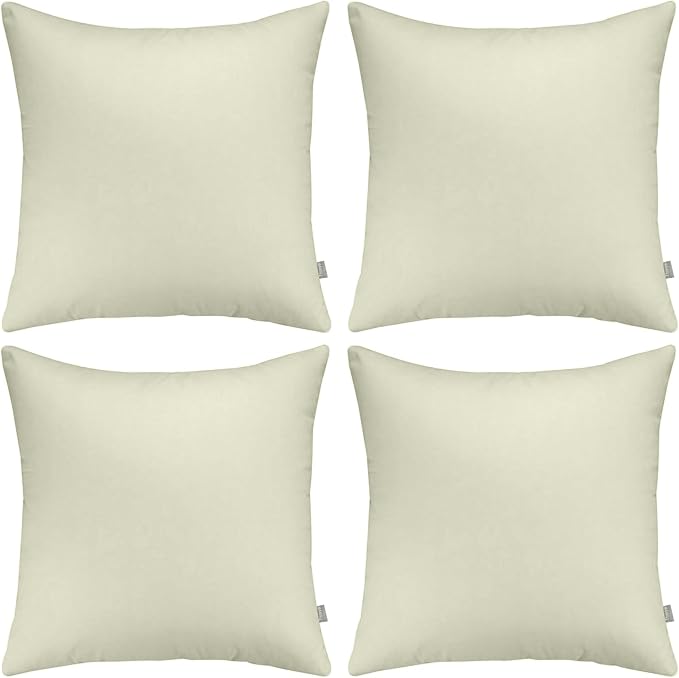 Thmyo 4-Pack 100% Cotton Comfortable Solid Decorative Throw Pillow Case Square by Thmyo