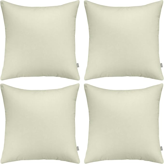Thmyo 4-Pack 100% Cotton Comfortable Solid Decorative Throw Pillow Case Square by Thmyo