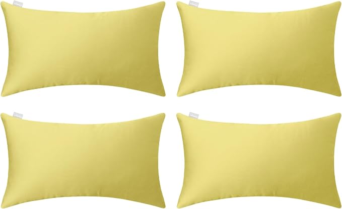 Thmyo 4-Pack 100% Cotton Lumbar Comfortable Solid Decorative Throw Pillow Case by Thmyo