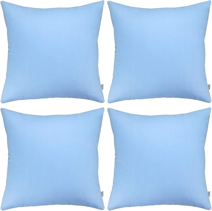 Thmyo 4-Pack 100% Cotton Comfortable Solid Decorative Throw Pillow Case by Thmyo