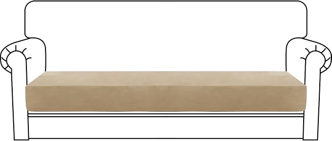 MAXIJIN Velvet Stretch Couch Cushion Covers Soft Sofa Cushion Cover Replacement by MAXIJIN
