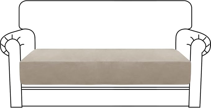 MAXIJIN Velvet Stretch Couch Cushion Covers Soft Loveseat Cushion Cover by MAXIJIN